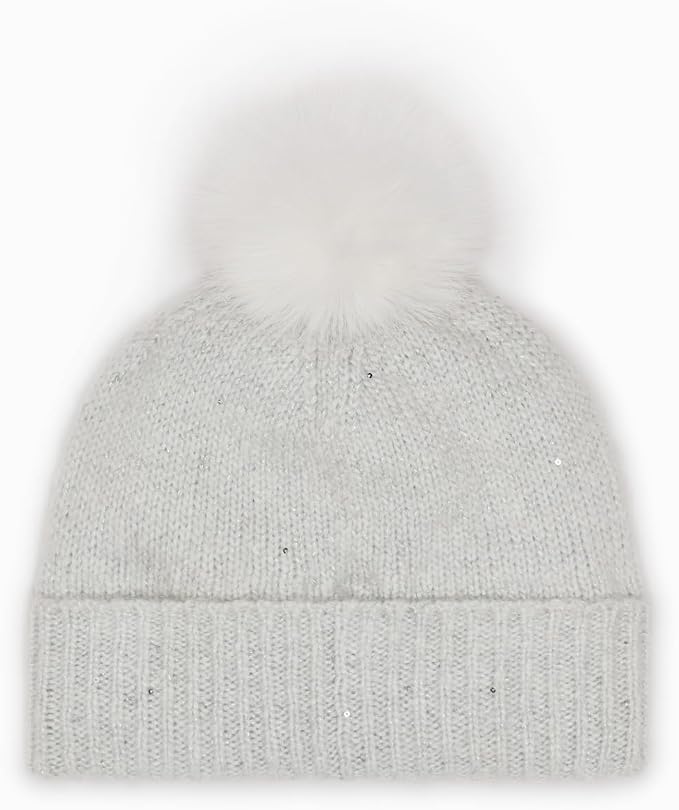 Karl Lagerfeld white faux fur pom pom