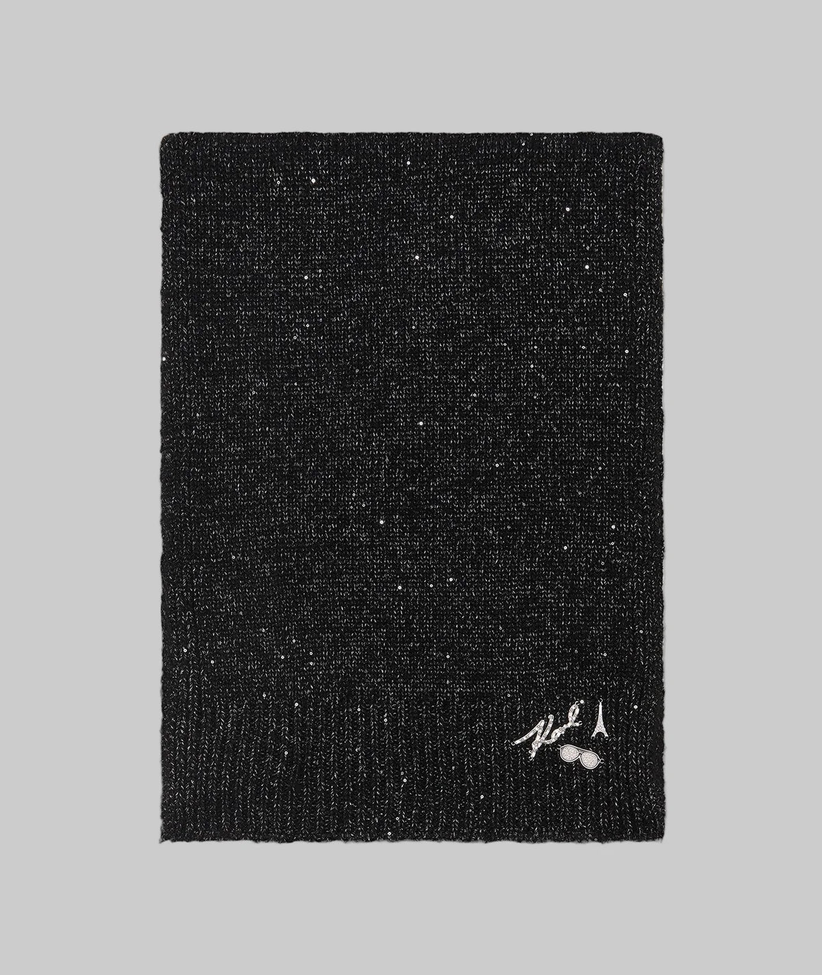 karl Lagerfeld SEQUIN YARN black SCARF