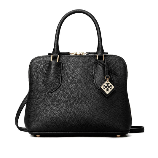 Tory Burch Mini Swing Leather Satchel crafted from pebbled leather