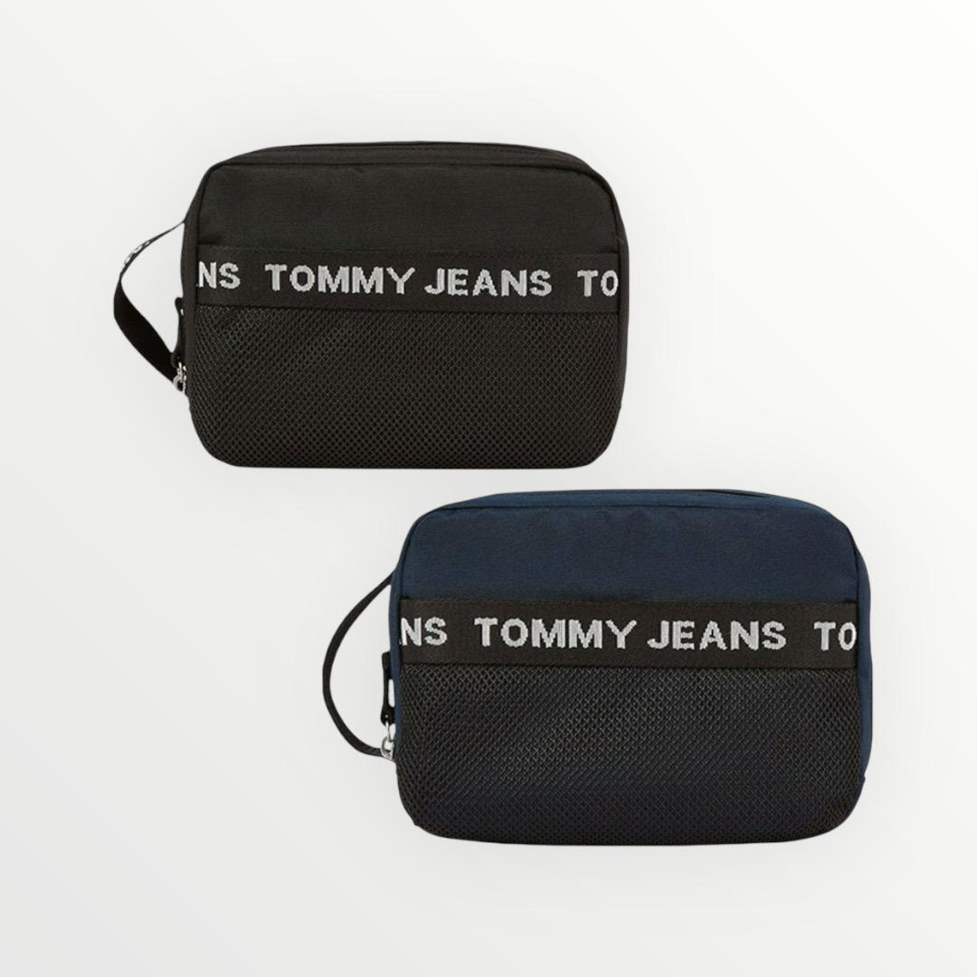Tommy Jeans Essential Nylon Washbag in black and navy