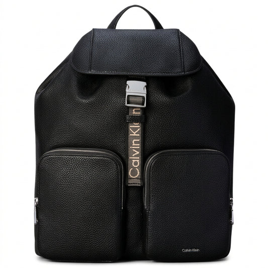 Calvin Klein Logo Strap Flap Backpack