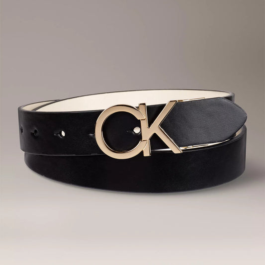 Calvin Klein Monogram Logo Plaque Reversible Belt