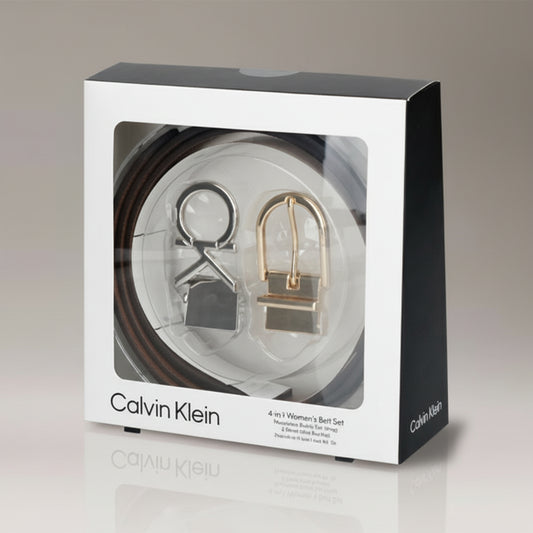 Calvin Klein jewelry box packaging with a clear window