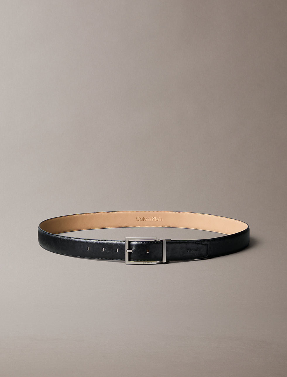 Calvin Klein buckle black leather belt