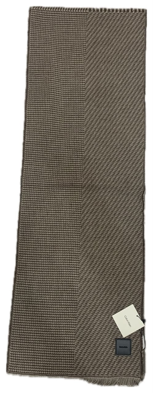 Calvin Klein brown Mixed Pattern Yarn Dye Scarf