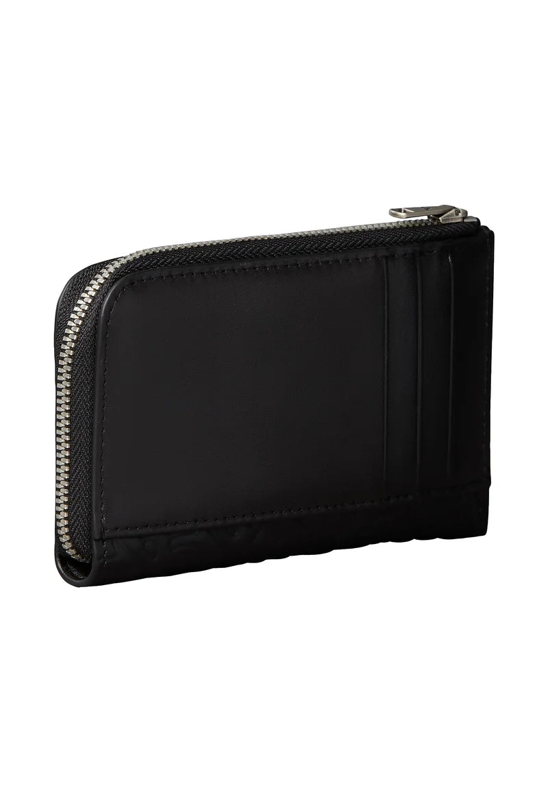 Calvin Klein Embossed Allover Monogram Zip Wallet in black