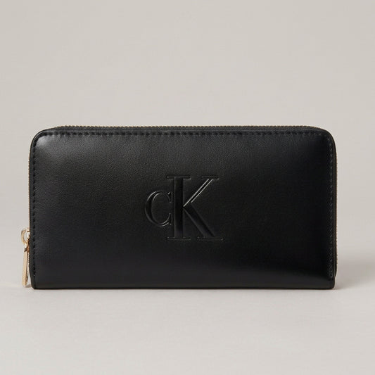 Calvin Klein Embossed Monogram Long Zip Wallet
