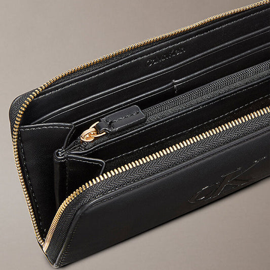 Calvin Klein Embossed Monogram Long Zip Wallet