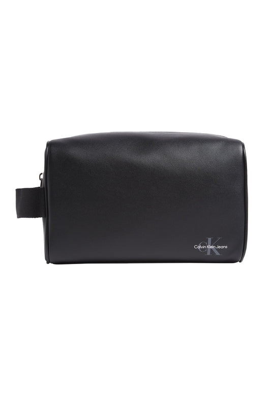 black Calvin Klein Jeans Monogram Soft Washbag or Monologo Dopp Kit