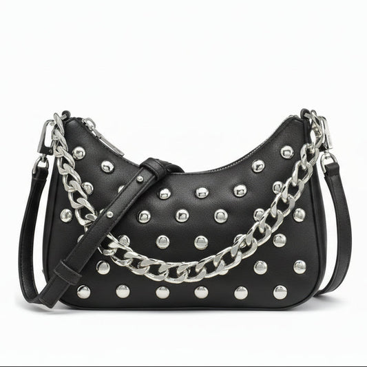 DKNY Blacksilver Jenna Demi Small Crossbody Handbag