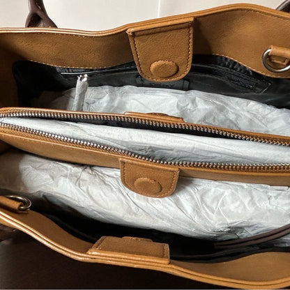 DKNY Josie tote bag with ivory shearling trim