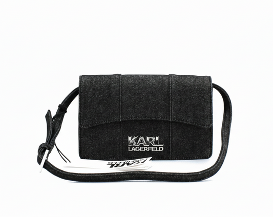 Karl Lagerfeld K Stone crossbody bag in black cotton denim