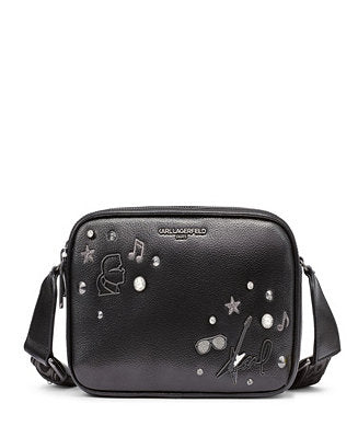 Karl Lagerfeld black Paris Maybelle Camera Crossbody bag