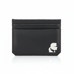 Karl Lagerfeld Paris men's black leather card case