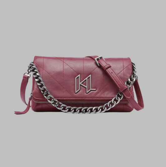 Karl Lagerfeld Paris Lavande Leather Crossbody