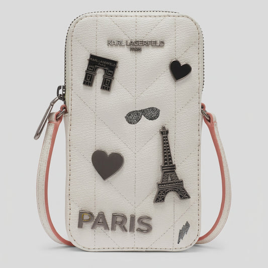 Karl Lagerfeld Paris Maybelle Phone Crossbody in white