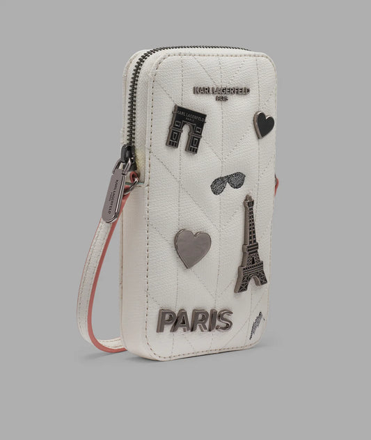 Karl Lagerfeld Paris Maybelle Phone Crossbody in white