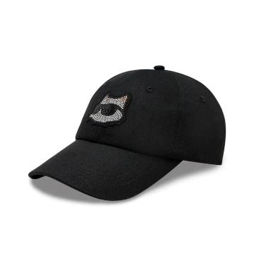 Karl Lagerfeld KIkonik 2.0 cap in black with rhinestone embellishments