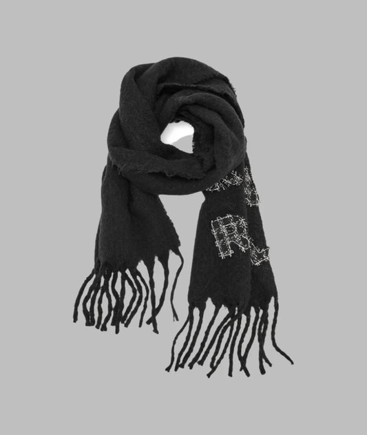 Karl Lagerfeld K Essential jacquard woven scarf with fringed edges