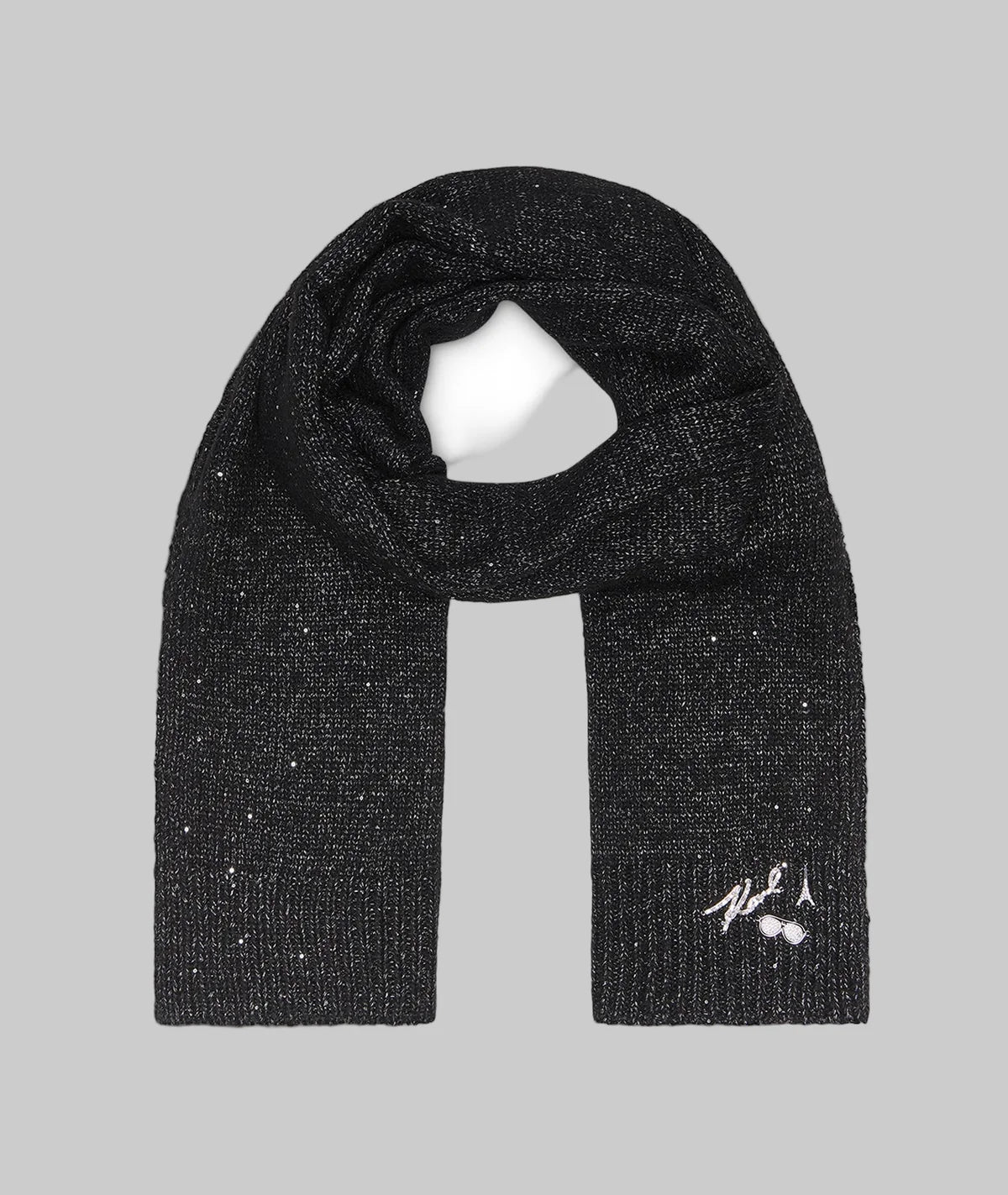karl Lagerfeld SEQUIN YARN black SCARF