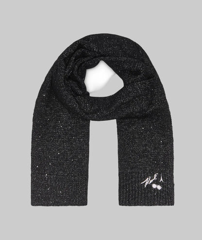 karl Lagerfeld SEQUIN YARN black SCARF