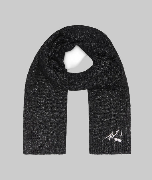 karl Lagerfeld SEQUIN YARN black SCARF