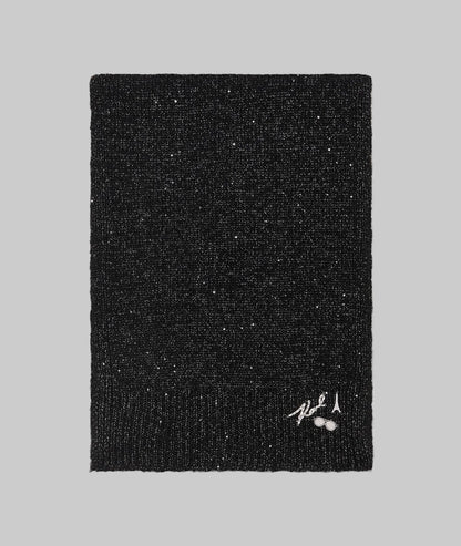 karl Lagerfeld SEQUIN YARN black SCARF