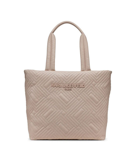 Karl Lagerfeld Paris Voyage quilted nylon tote bag in cream white