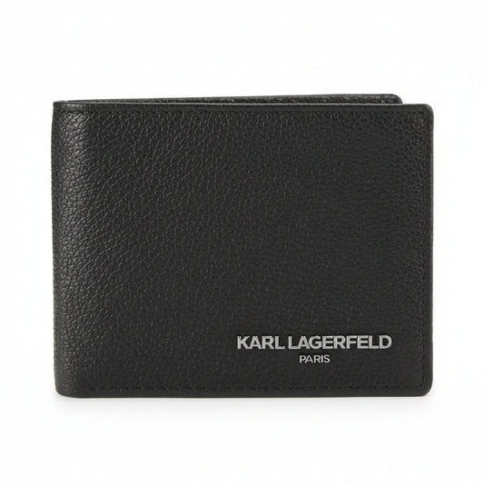Karl Lagerfeld Paris leather bifold wallet in black