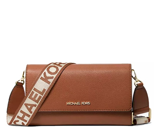 Michael Kors Jet Set Large Leather Crossbody Bag Brown