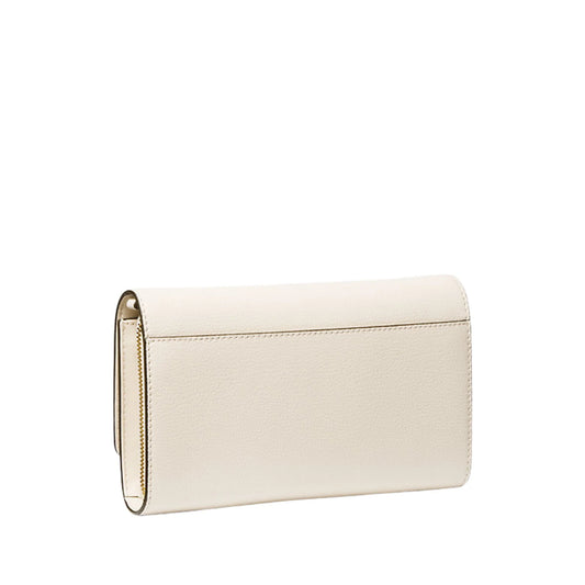 Michael Kors Jet Set Large Leather Crossbody Bag in light cream