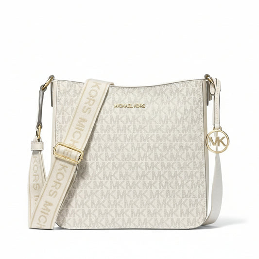 Michael Kors Jet Set Travel Small Signature Logo Crossbody Messenger Bag Vanilla