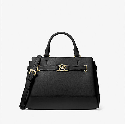 Michael Kors Reed large Pebbled Leather Satchel in black