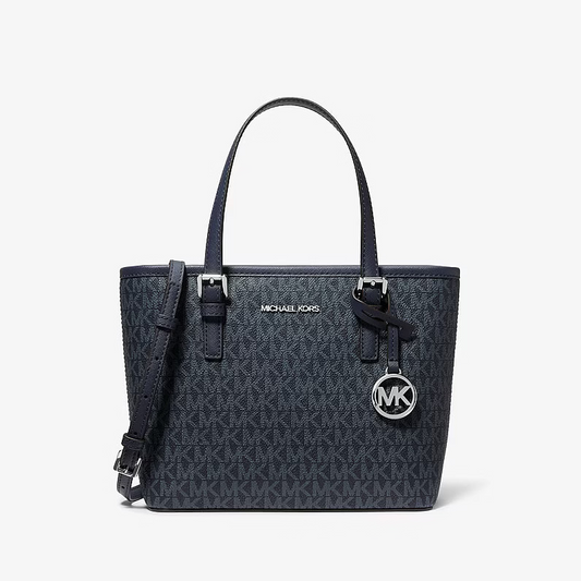 Michael Kors Jet Set Travel Extra Small Logo Top Zip Tote Bag in admiral blue