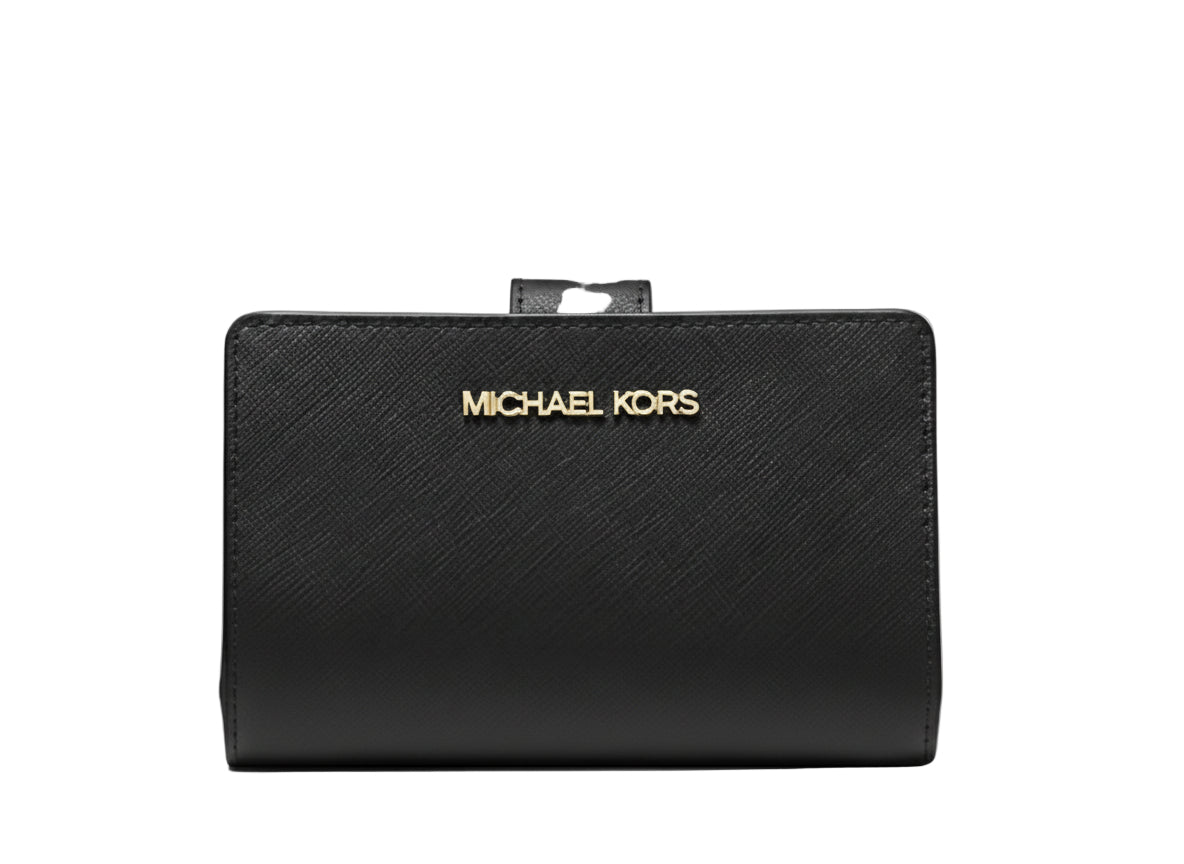 Michael Kors Black Medium Crossgrain Leather Bifold Wallet