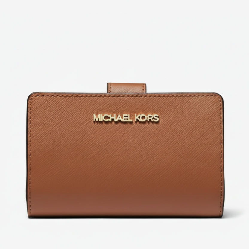 Michael Kors Brown Medium Crossgrain Leather Bifold Wallet