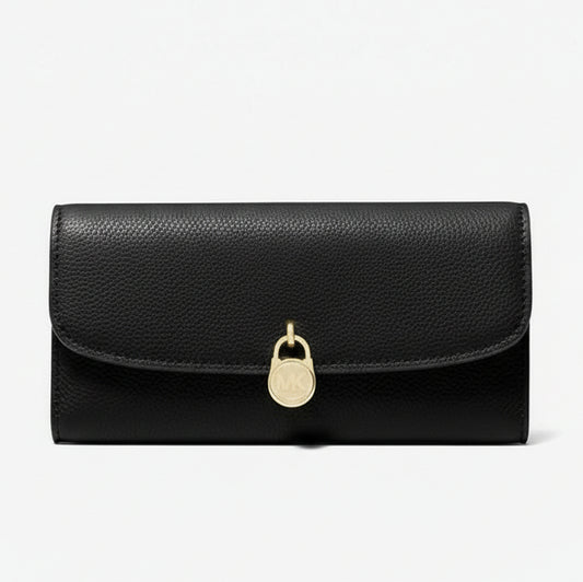 Michael Kors Hamilton Large Leather Continental Wallet in black