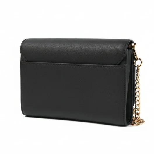 Tory Burch Emerson Chain Wallet crossbody bag in black saffiano leather