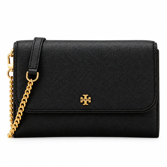 tory burch Saffiano leather of this Tory Burch Emerson chain  wallet